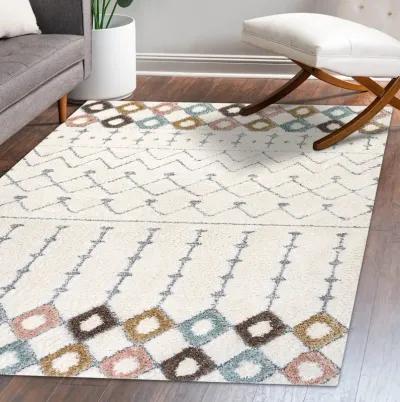 Pia Moroccan Trellis Plush Carved Area Rug