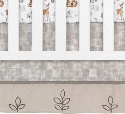 Lambs & Ivy Painted Forest 4-Piece Crib Bedding Set - Gray, Beige, White