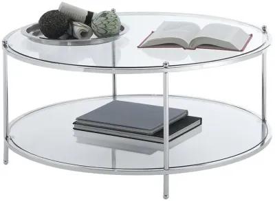 Convience Concept, Inc. Royal Crest 2 Tier Round Glass Coffee Table