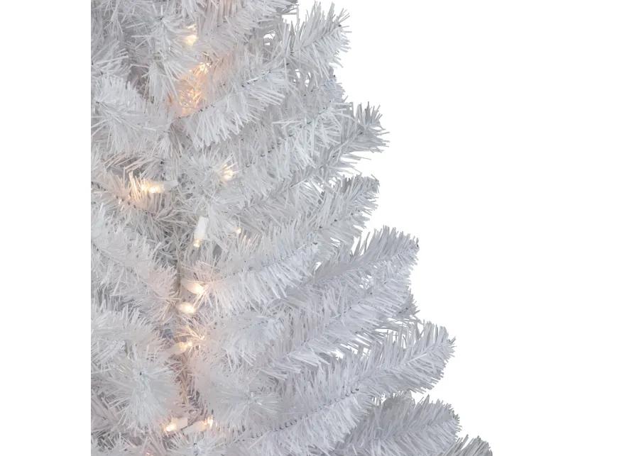 3' Pre-Lit LED Snow White Medium Artificial Christmas Tree - Clear Lights