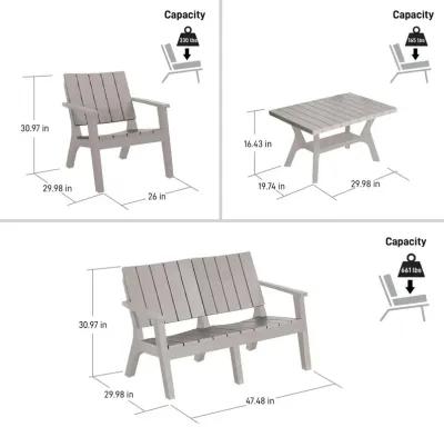 DUKAP 4 Piece Patio Sofa Seating Set