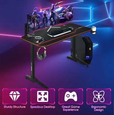 55 Inch Gaming Desk with Free Mouse Pad with Carbon Fiber Surface