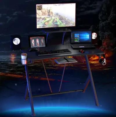 Multifunctional E-Sport Gaming Desk with Headset Hook and Cup Holder