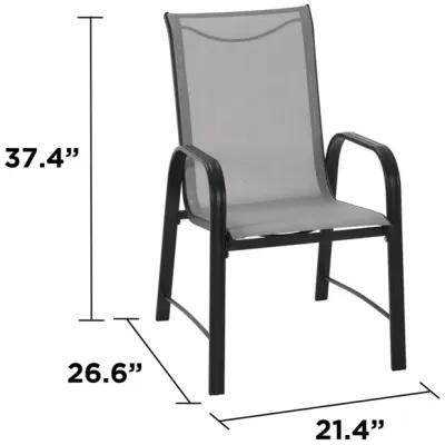 Paloma Patio Dining Chairs, Light Gray Sling, Steel Frame, 6-Pack