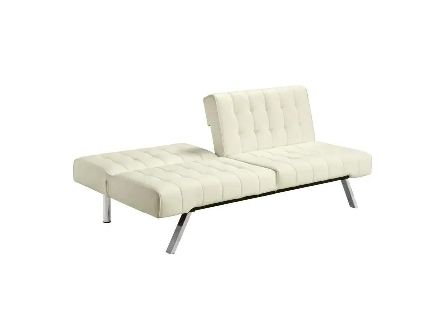 Splitback Multi Position Futon Sofa Sleeper in Vanilla