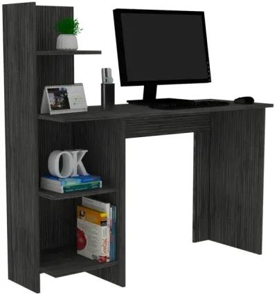 Vilna 120 Writing Desk, Four Shelves - Smokey Oak