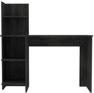 Vilna 120 Writing Desk, Four Shelves - Smokey Oak