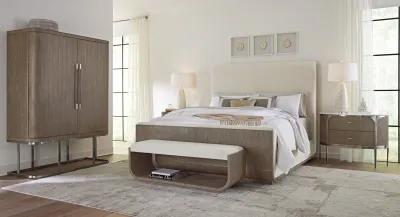 Modern Mood King Brown Upholstered Panel Bed