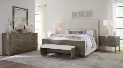 Modern Mood King Brown Upholstered Panel Bed