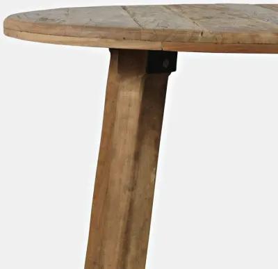 Jofran Reclamation Five Piece Round Rustic Reclaimed Solid Wood Round Dining Set