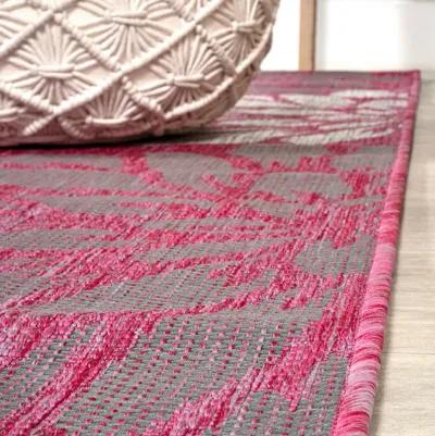 Zinnia Modern Floral Textured Weave Indoor/Outdoor Area Rug