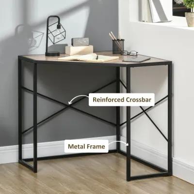 Black Space-Saver: Compact Corner Desk for Small Home Office