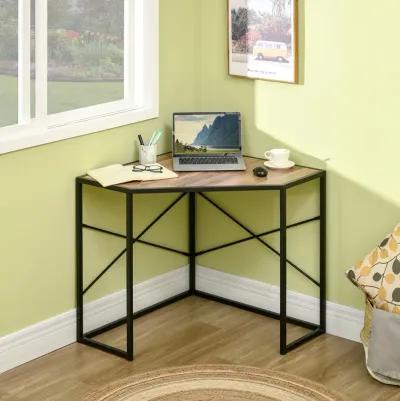 Black Space-Saver: Compact Corner Desk for Small Home Office