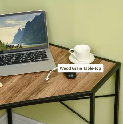 Black Space-Saver: Compact Corner Desk for Small Home Office