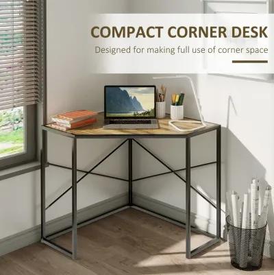 Black Space-Saver: Compact Corner Desk for Small Home Office