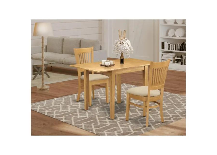 East West Furniture Dining Room Set Oak, NDVA3-OAK-C