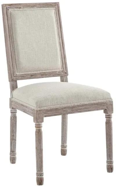 Modway Court French Vintage Upholstered Fabric Dining Chair in Beige