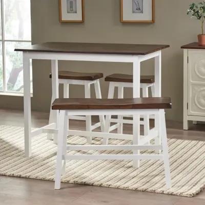 Merax  Farmhouse 4 Pieces  Dining Table Chair Bench Set