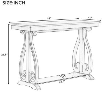 Merax Rustic Vintage Console Table with Open Shelf