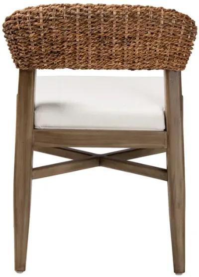 Bali & Pari Chloe Modern Walnut Brown Finished Mahogany Wood and Natural Dining Chair