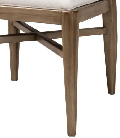 Bali & Pari Chloe Modern Walnut Brown Finished Mahogany Wood and Natural Dining Chair