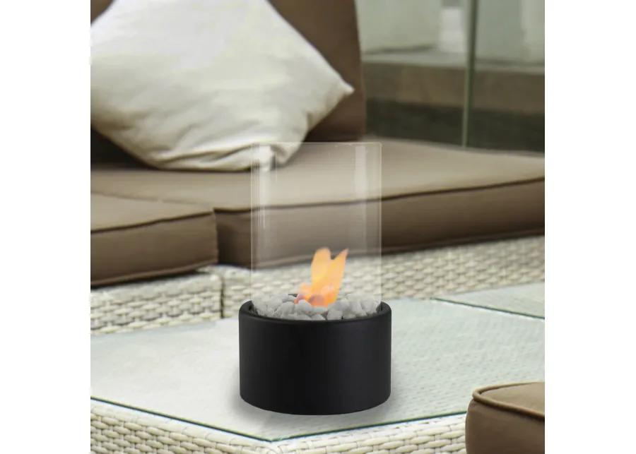 10.5" Bio Ethanol Round Portable Tabletop Fireplace with Base