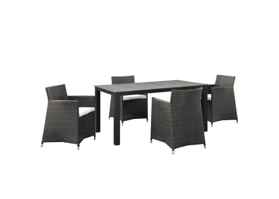 Junction 5 Piece Outdoor Patio Dining Set - Brown White