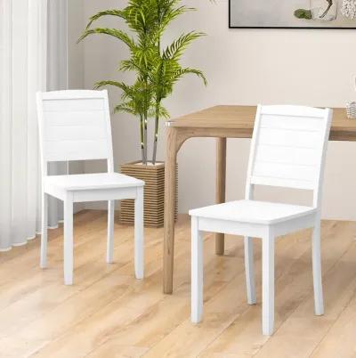 Wood Dining Chair Set of 2 Armless Kitchen Chairs with Rubber Wood Legs