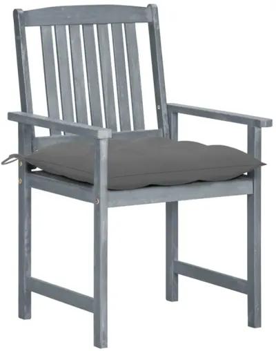 vidaXL Director's Chairs with Cushions 4 pcs Gray Solid Acacia Wood