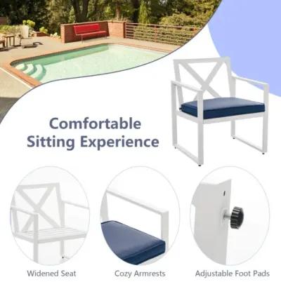 Hivvago 4 Pieces Outdoor Conversation Set with Sturdy Steel Frame