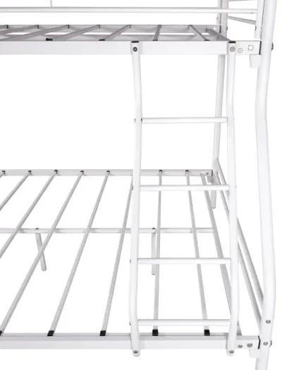 Heavy Duty Twin-Over-Full Metal Bunk Bed, Easy Assembly With Enhanced Upper-Level Guardrail