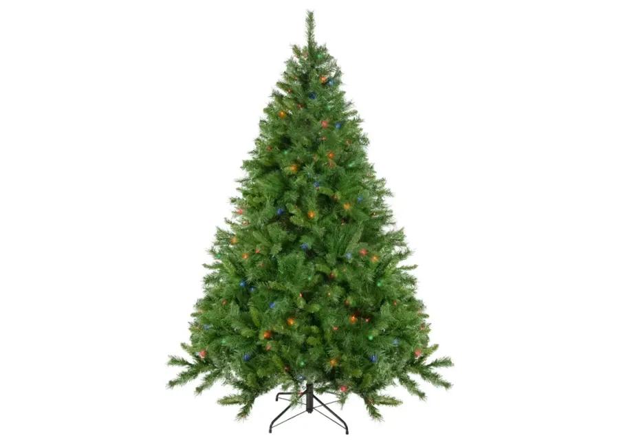 7.5' Pre-Lit Chatham Pine Artificial Christmas Tree  Multi-Color Lights