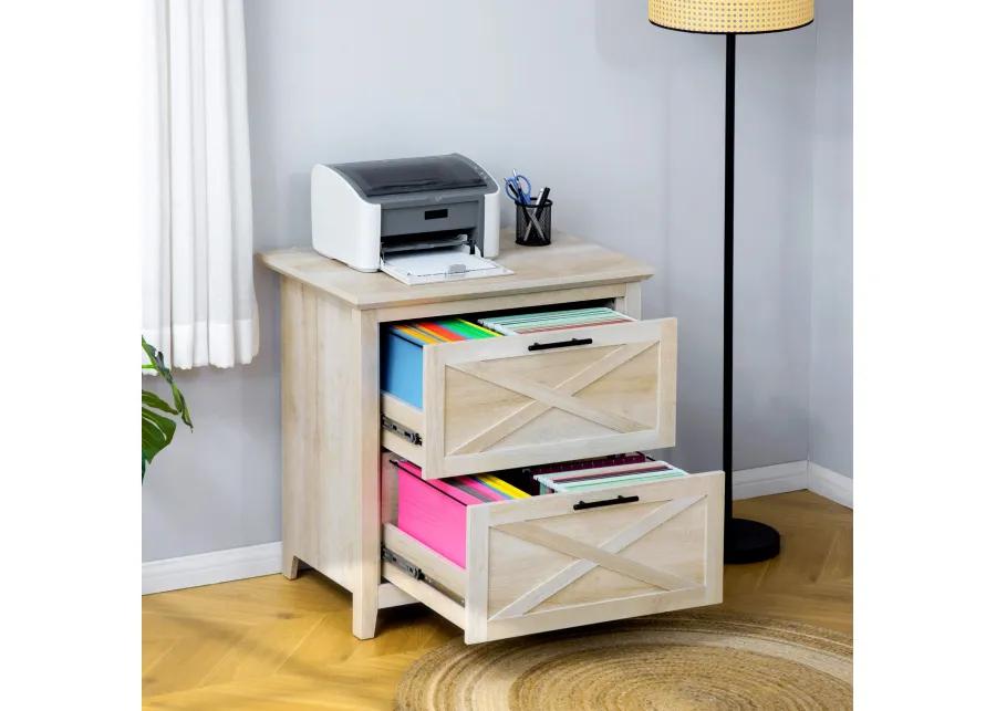 White Oak Document Storage: Retro 2-Drawer Lateral File Cabinet