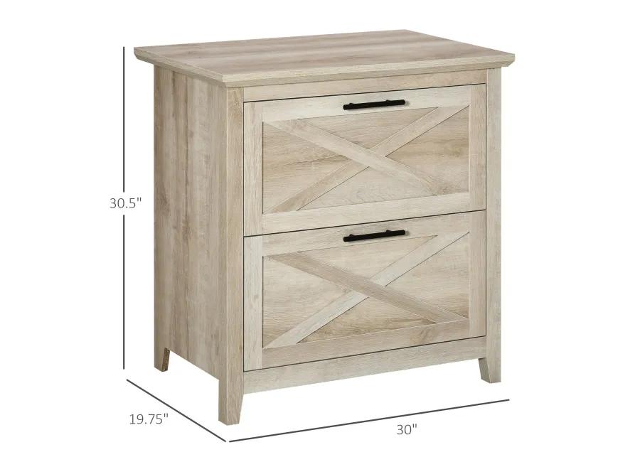 White Oak Document Storage: Retro 2-Drawer Lateral File Cabinet