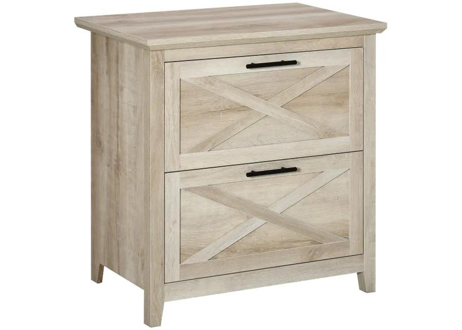 White Oak Document Storage: Retro 2-Drawer Lateral File Cabinet