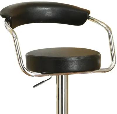 Set Of 2 Black Faux Leather Bar Stools