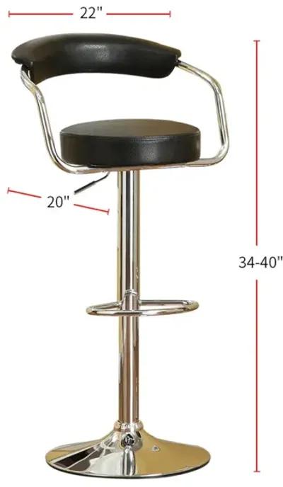 Set Of 2 Black Faux Leather Bar Stools