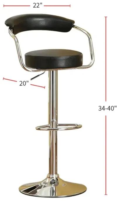 Set Of 2 Black Faux Leather Bar Stools