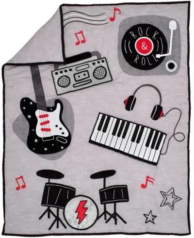 Lambs & Ivy Rock Star Musical Instruments 3-Piece Baby Crib Bedding Set - Gray