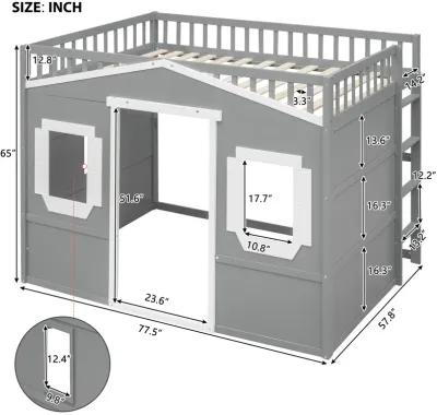 Merax House Loft Bed with Ladder