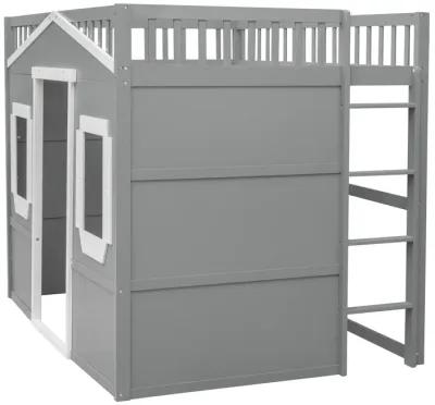 Merax House Loft Bed with Ladder