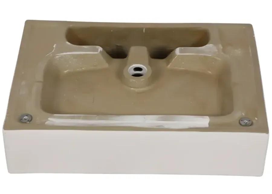 30" Bathroom Console Sink With Overflow, Ceramic Console Sink White Basin Black Legs