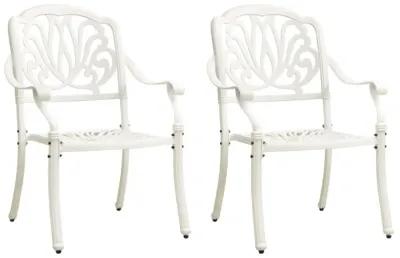 vidaXL 3 Piece Bistro Set Cast Aluminum White