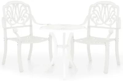 vidaXL 3 Piece Bistro Set Cast Aluminum White