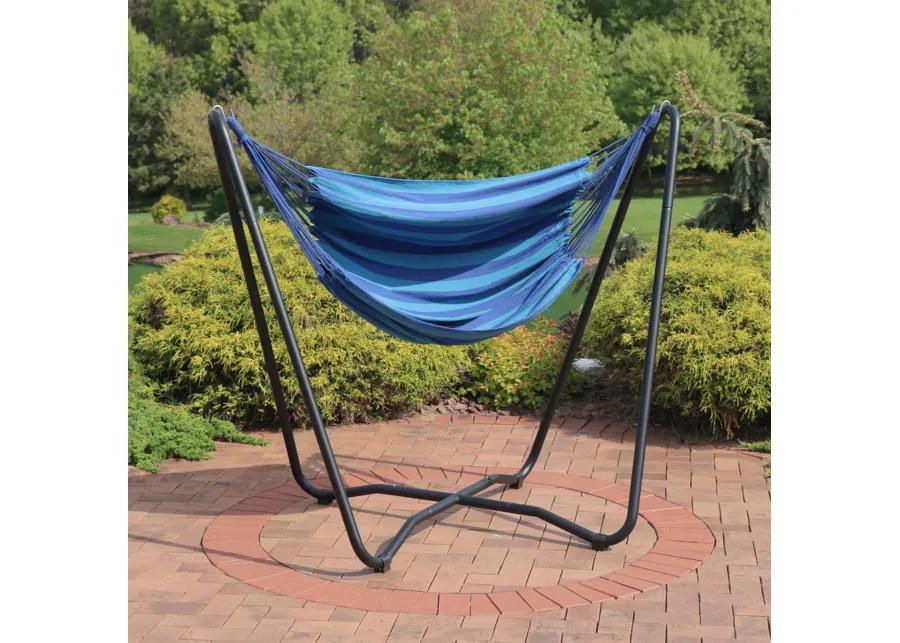 Sunnydaze Cotton Hammock Chair with Space Saving Steel Stand