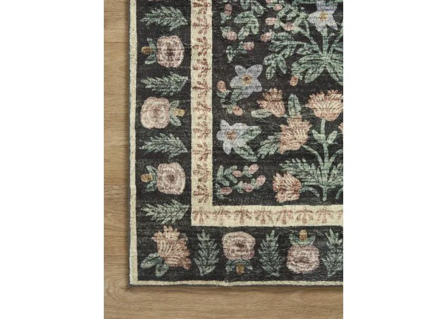 Eden EDE02 Mughal Garden Black 3'6" x 5'6" Rug