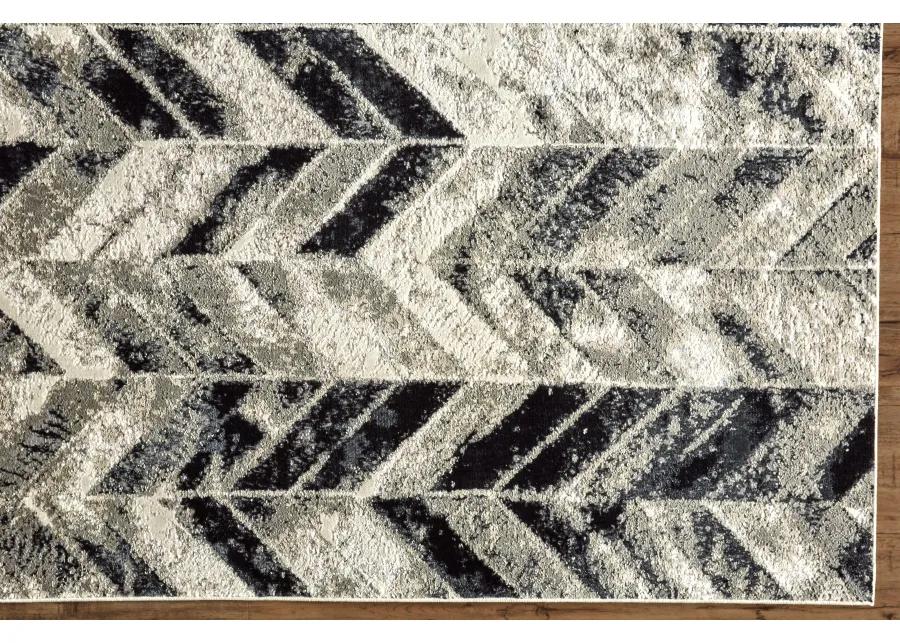 Micah 3048F Black/Gray/Silver 2'10" x 7'10" Rug