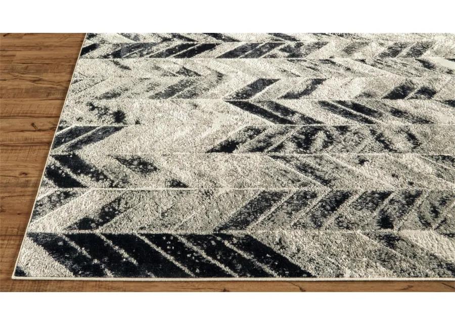 Micah 3048F Black/Gray/Silver 2'10" x 7'10" Rug