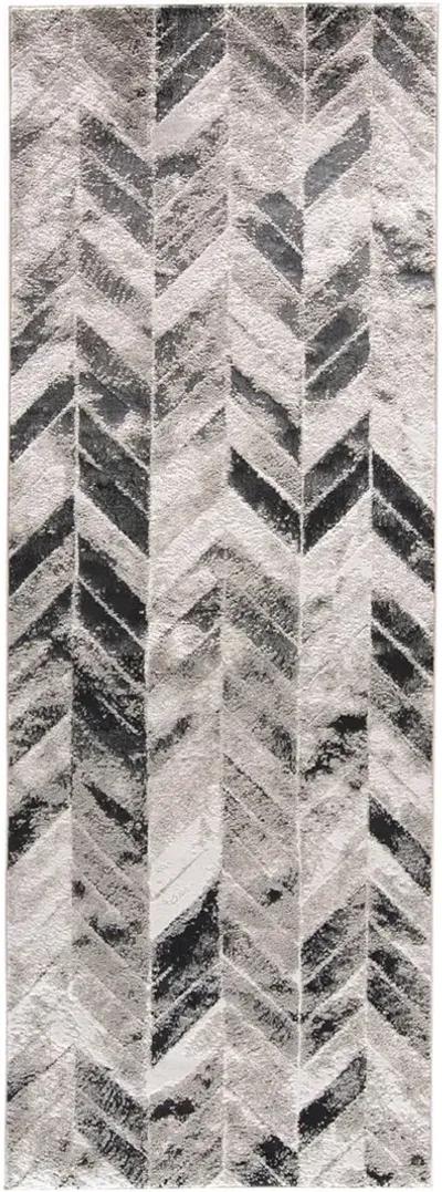 Micah 3048F Black/Gray/Silver 2'10" x 7'10" Rug