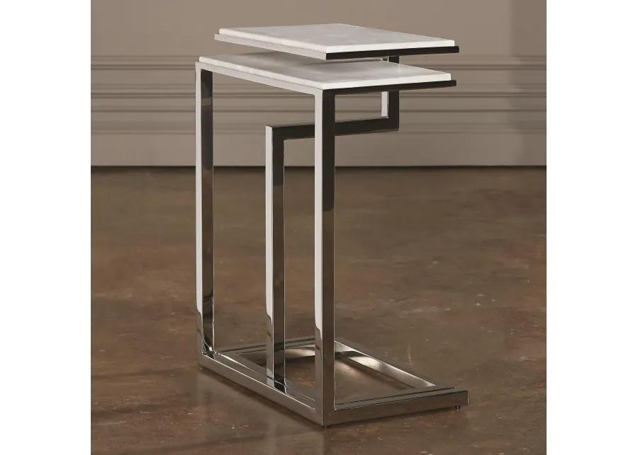 Set of 2 C-Nesting Tables in silver